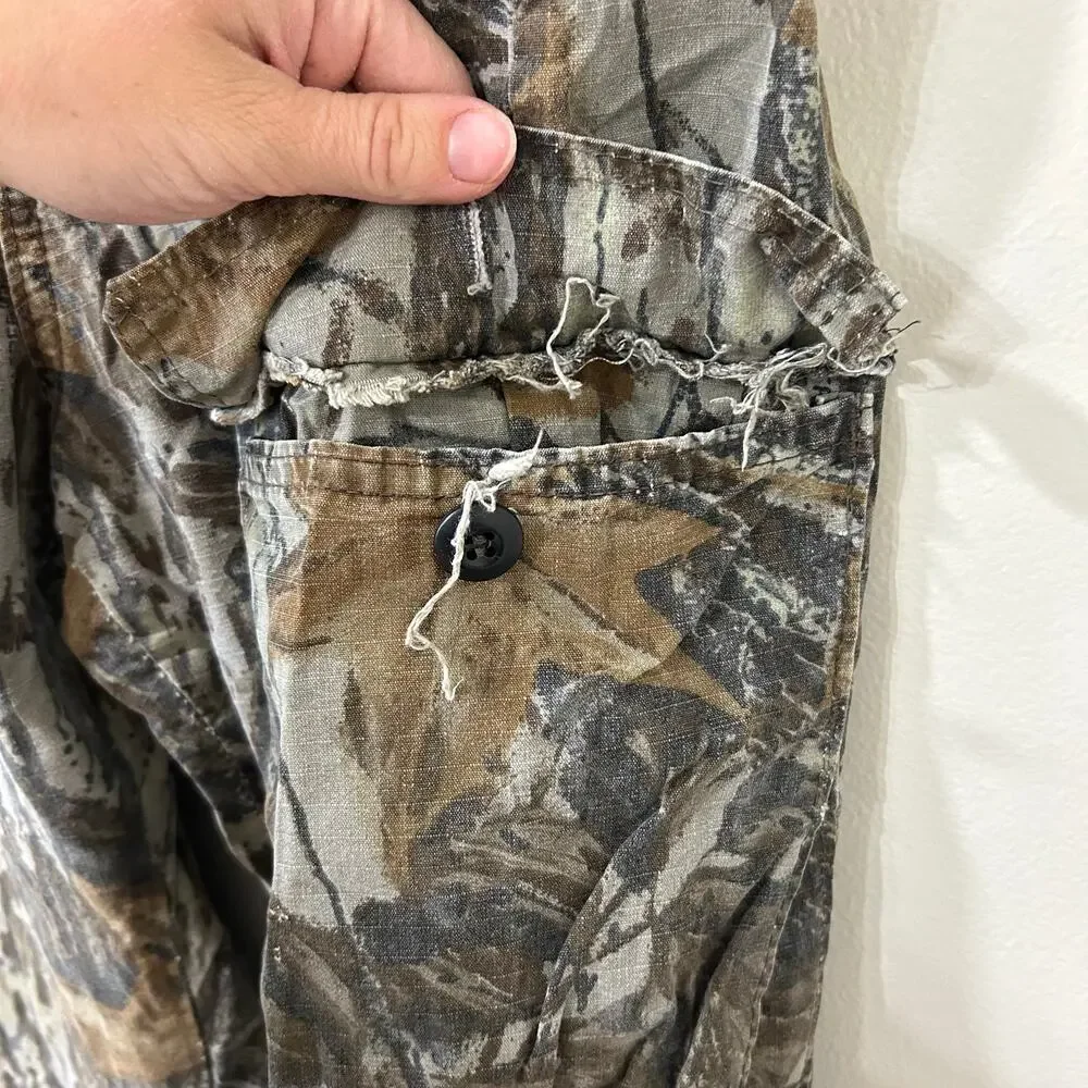 Liberty Vtg Mens Sz Large 36-38 Realtree Camouflage Baggy Cargo Pants Gorpcore
